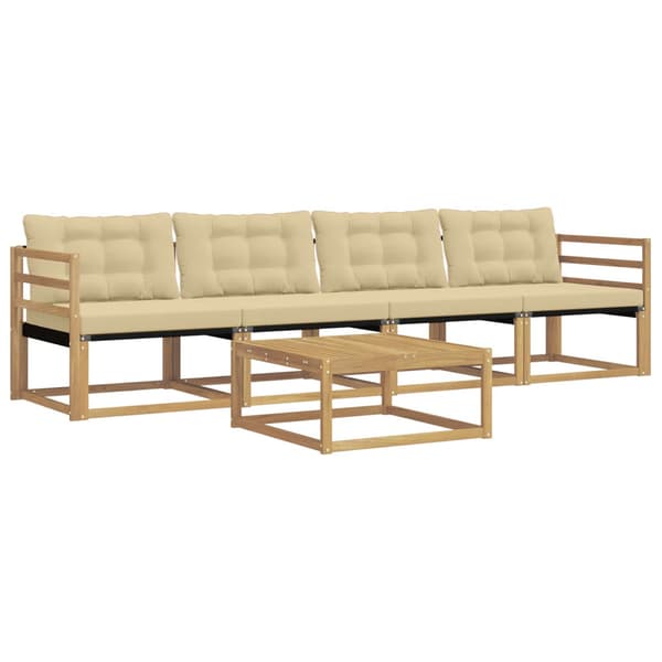Utomhussoffset 5 pcs Vit och Beige 79 x 79 x 37 cm