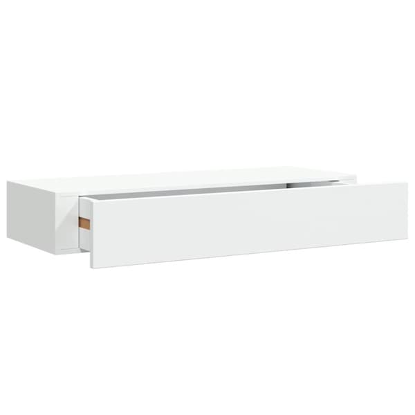 Väggmonterad låda vit 60x23,5x10 cm MDF