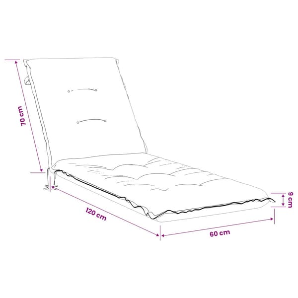 Solstol Kudde GEMERT 100% Polyester Beige 190 x 60 x 9 cm