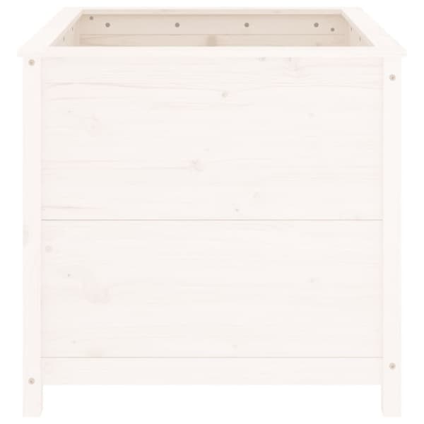 Odlingslåda 82,5x82,5x78 cm vit massiv furu