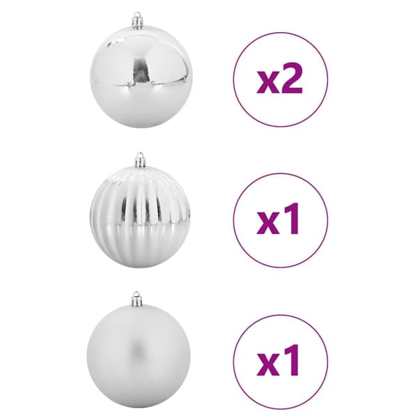 Julkulssats XXL 4 pcs Silver Plast