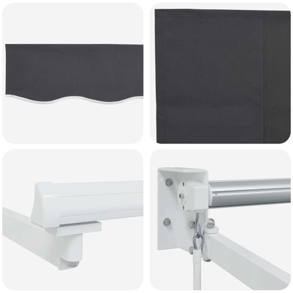 Utdragbar markis Antracit 4 x 2 m Polyester och aluminium
