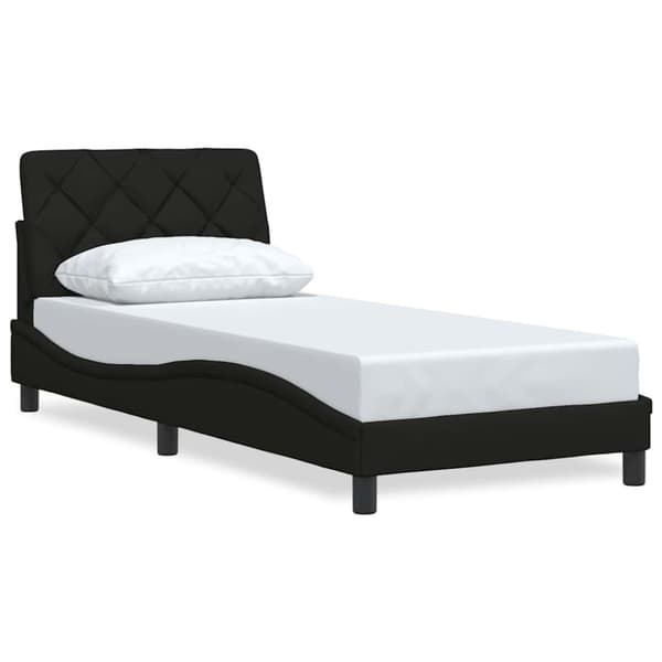 Bed Frame without Mattress Black 90x190 cm Fabric