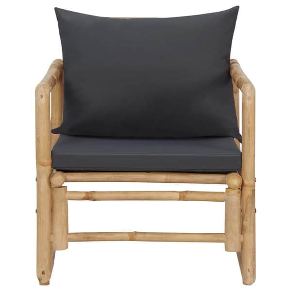 Loungegrupp för trädgården med dynor 4 delar bambu