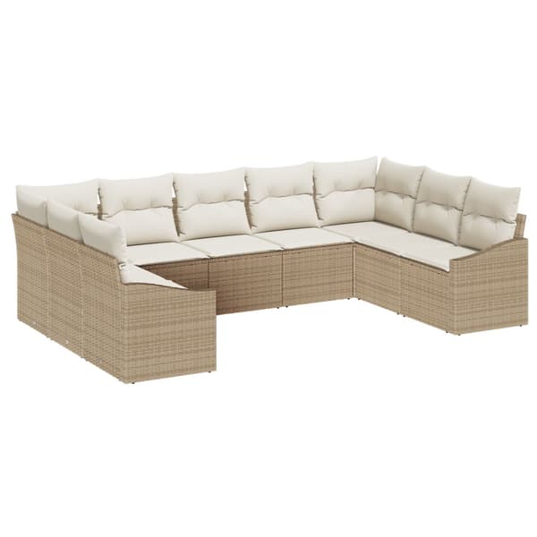 Trädgårdsoffset 9 st Beige och gräddfärgad konstrotting