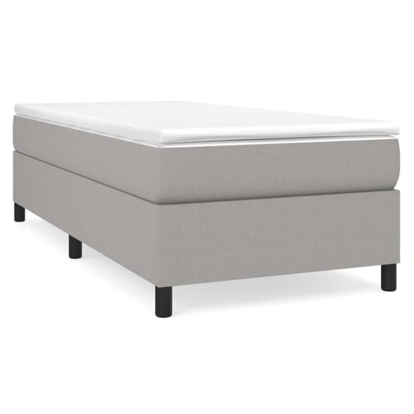 Boxspring-sängram ljusgrå 90x190 cm tyg