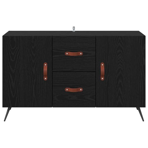 Sideboard med låda Svart Ek 100 x 36 x 60 cm Konstruerat trä