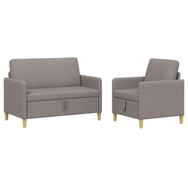 Soffgrupp med förvaring 2 pcs Taupe Polyester