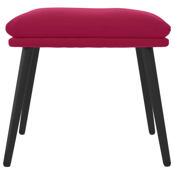 Fotpall vinröd 45x29,5x35 cm sammet