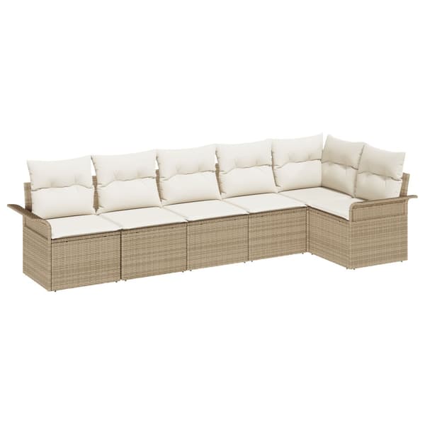 Trädgårdsoffset 6 st Beige konstrotting
