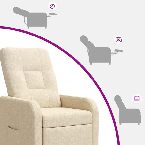 Recliner Gräddvit Tyg