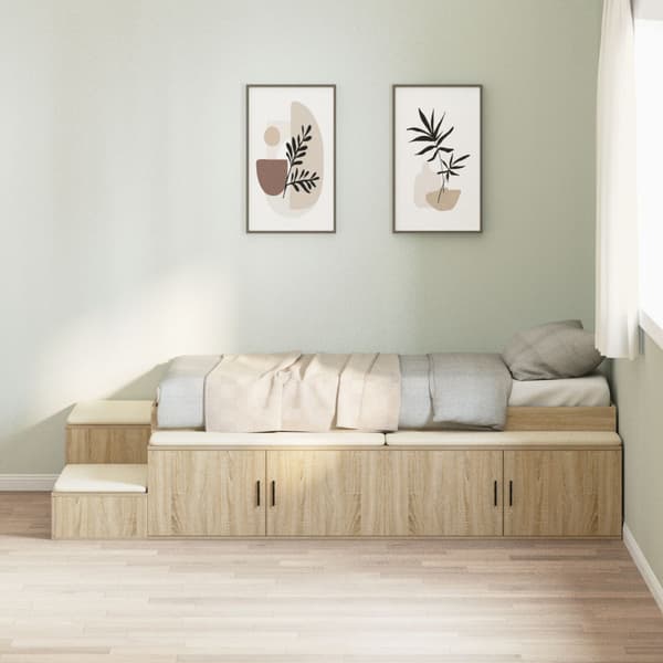 Förvaringssängram Sonoma-ek 80 cm Konstruerat trä