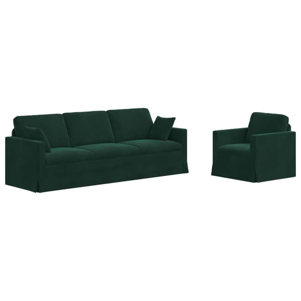 Soffset 2 pcs Mörkgrön 228 x 78 x 80 cm Sammet