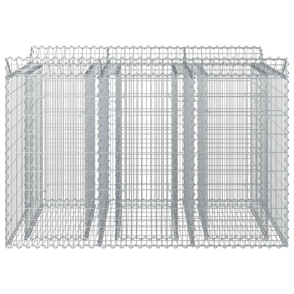 Gabion upphöjd säng 2 pcs Silver
