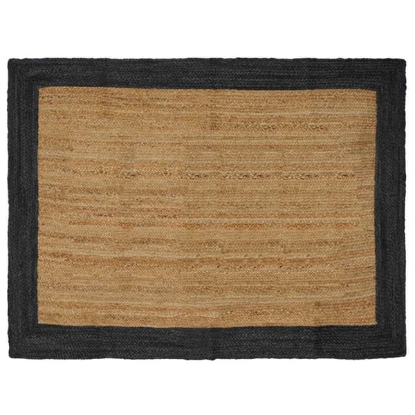 Områdesmattor Rektangulär Naturlig och mörkgrå 140 x 200 cm