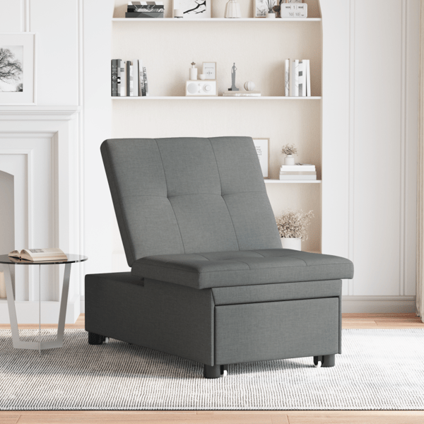 Pull Out Sofa Bed Mörkgrå 194 x 50 x 82 cm tyg