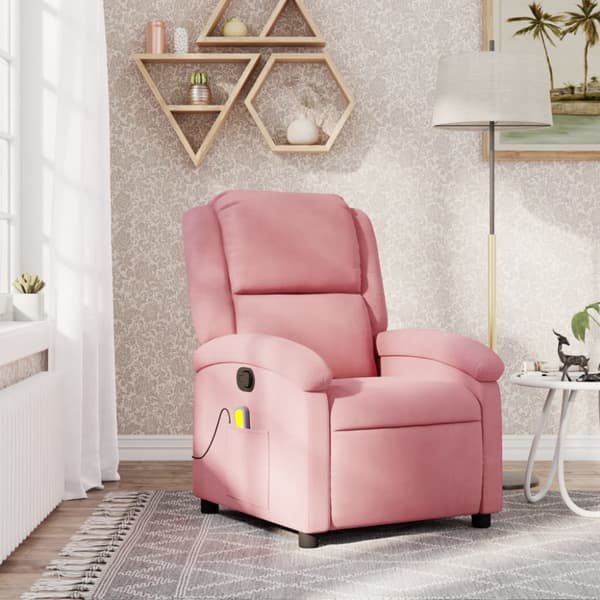 Massagefåtölj rosa sammet