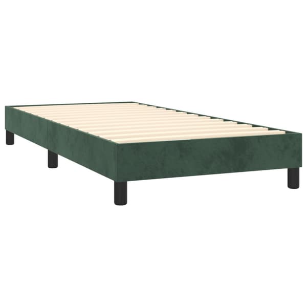 Boxspring-sängram mörkgrön 90x200 cm sammet