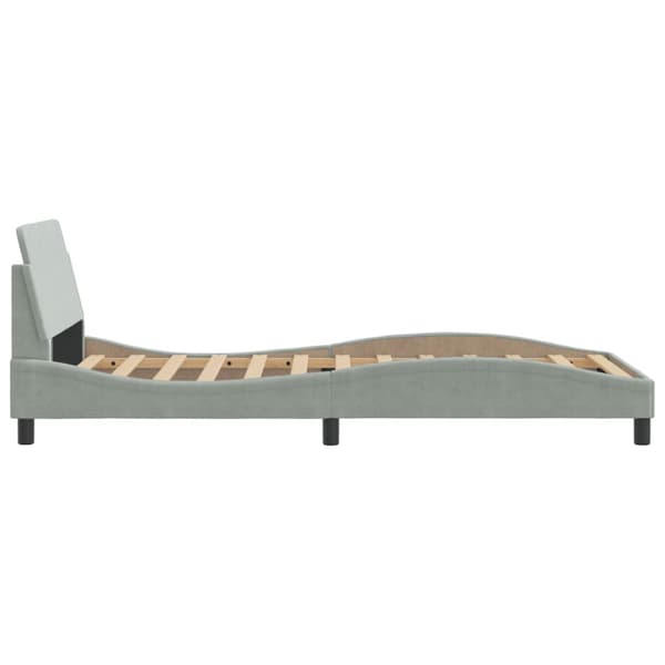 Bed Frame "Dover" Light Grey 100x200 cm Velvet
