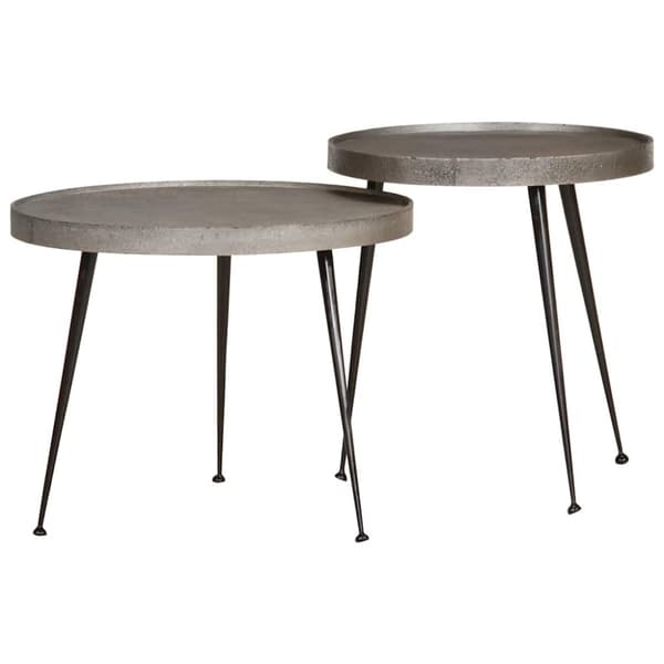 Soffbord 2 delar silverfärgat trä
