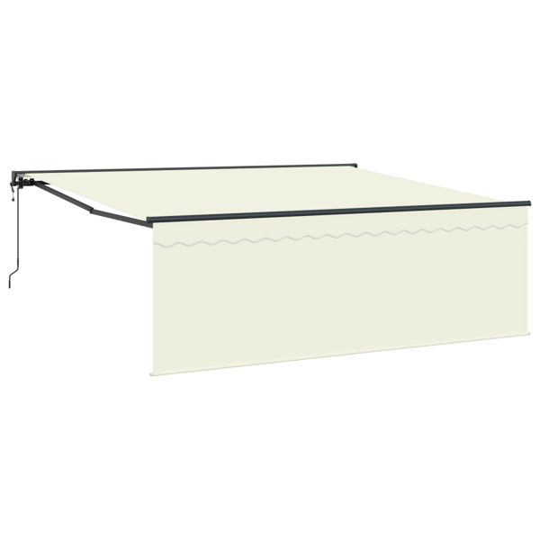 Utfällbar markis Kräm 400 × 300 cm Polyester och aluminium