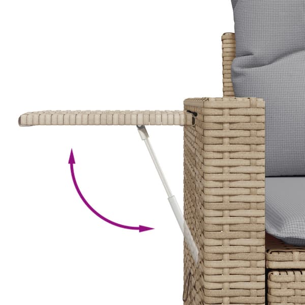 Trädgårdsoffset med kudde 8 pcs Beige konstrotting