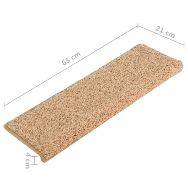 Trappmattor 15 st 65x21x4 cm guldfärgade rektangulära kanter