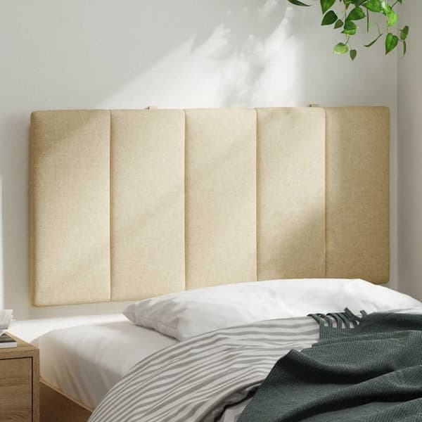 Headboard Cushion "Hanko" Cream 100 cm Fabric