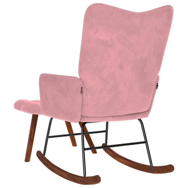 Gungstol med pall rosa sammet
