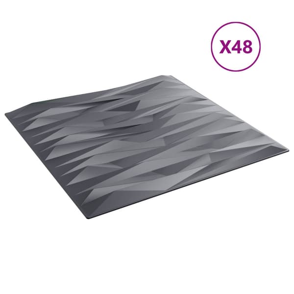 Väggpaneler 48 pcs Sten grå 50 x 50 cm XPS Skum