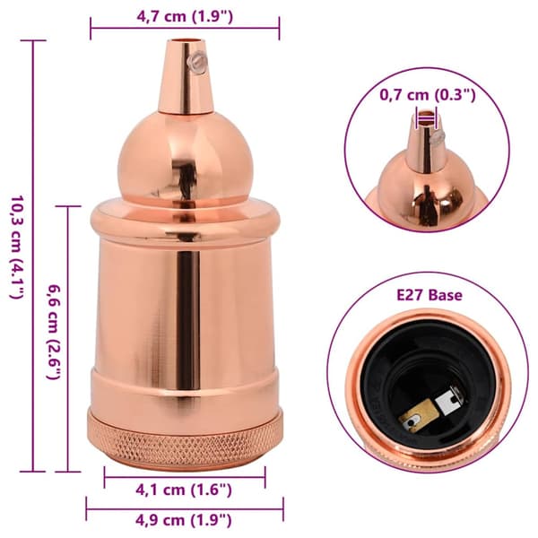 Lamphållare 2 st roséguld E27