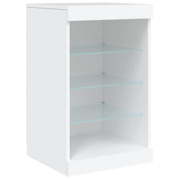 Skänk med LED-belysning vit 162x37x67 cm