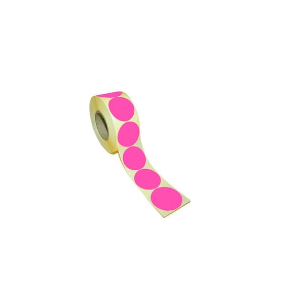 Etikett rund 40mm rosa 500/fp