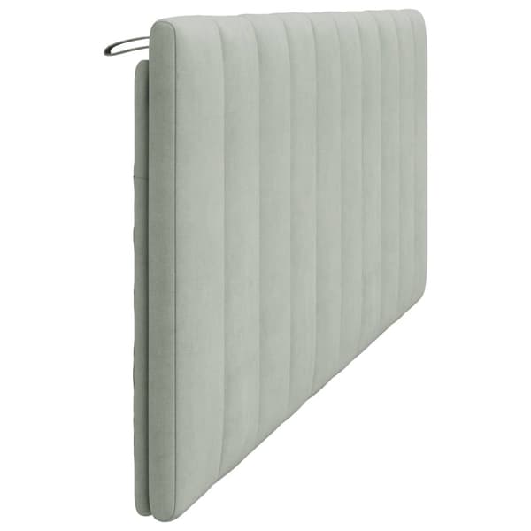 Headboard Cushion "Hanko" Light Grey 200 cm Velvet