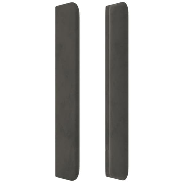 Sänggavel LED mörkgrå 203x16x118/128 cm sammet