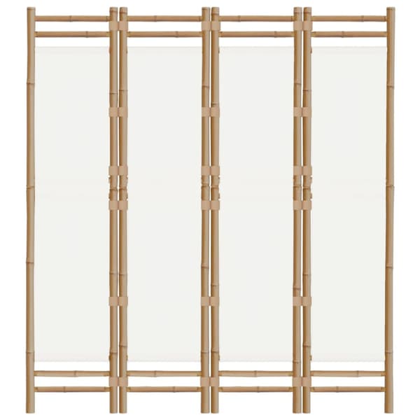 Rumsavdelare 4 paneler hopfällbar 160 cm bambu och kanvas