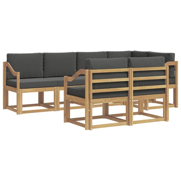 Utomhussoffset med kudde 7 pcs Vit och antracit Polyester