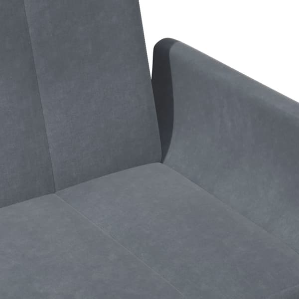 Bäddsoffa 2-sits med fotpall mörkgrå sammet