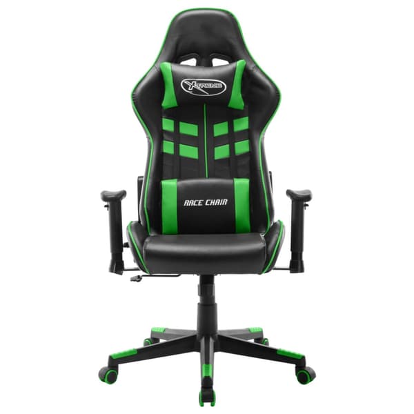 Gamingstol svart och grön konstläder