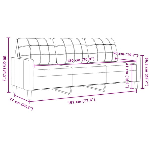 Soffgrupp med dynor 3 delar ljusgrå sammet