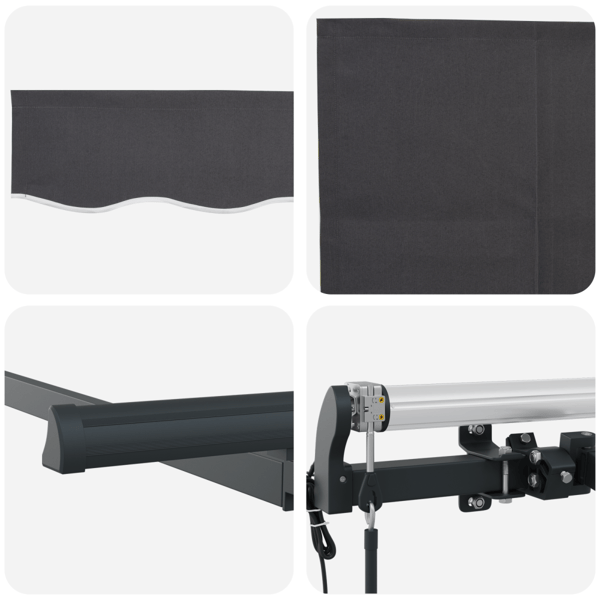 Utfällbar markis Antracit 350 x 200 cm tyg