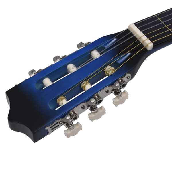 Gitarr 12 delar med 6 strängar western blå 38"