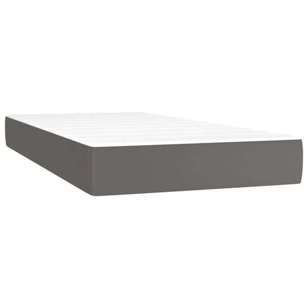 Ramsäng med madrass grå 80x200 cm konstläder