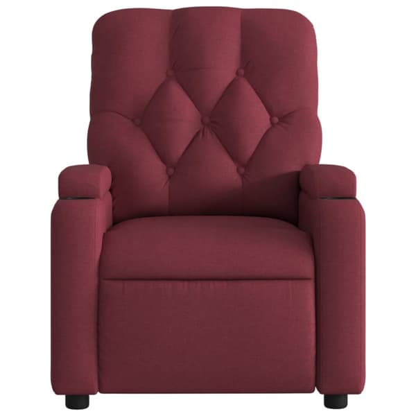 Reclinerfåtölj vinröd tyg