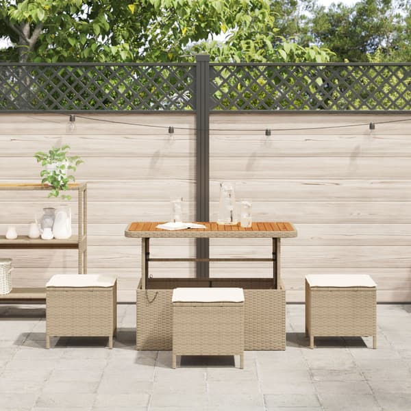 Trädgårdsmöbelset Beige konstrotting