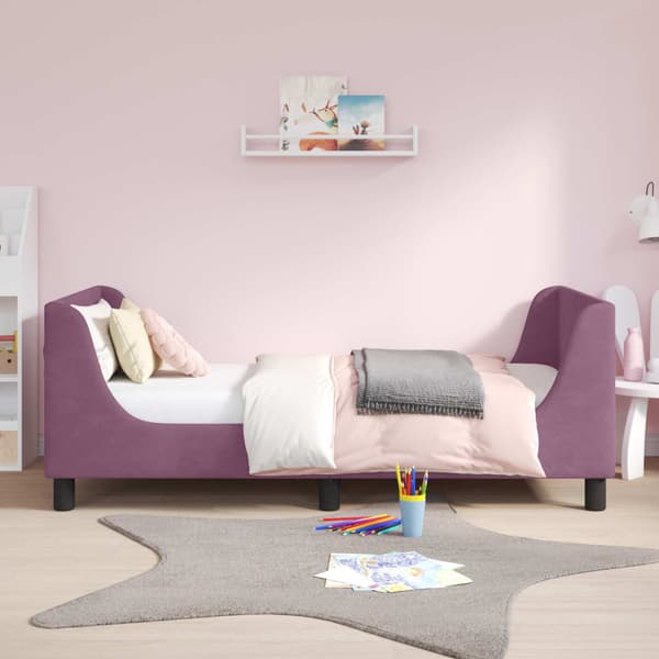 Barnsängram med sänggavel Lila 80 x 160 cm Sammet
