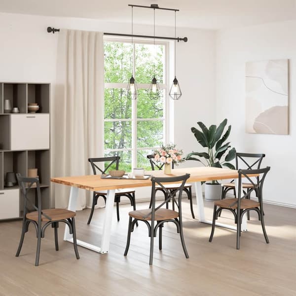 Matbordsben U-formade 2 st vita 100x(72-73) cm stål