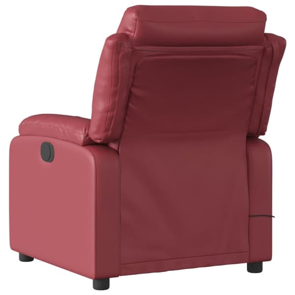 Massagefåtölj vinröd konstläder
