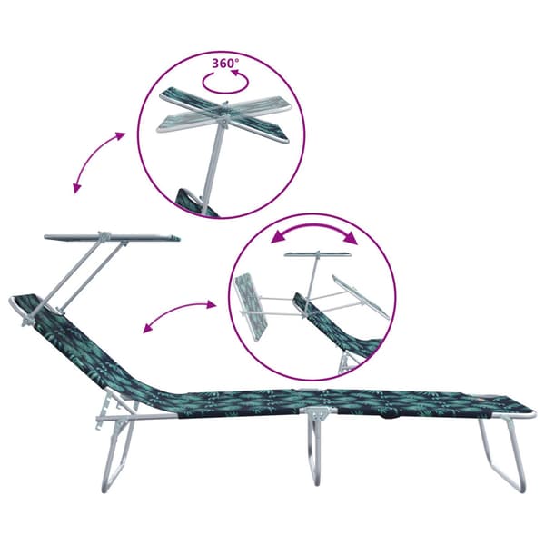 Solstol 2 pcs Grön 58 x 188 x 77cm Polyester