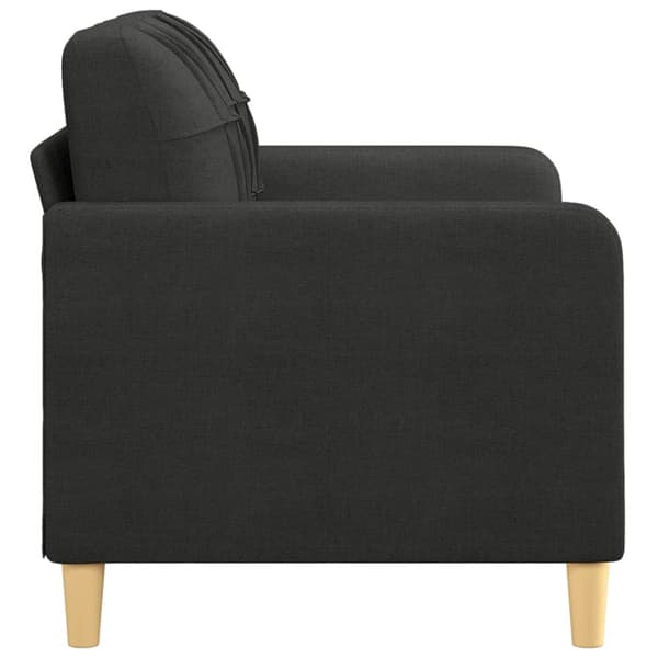 2-sitssoffa ljusgrå Svart 120 cm tyg